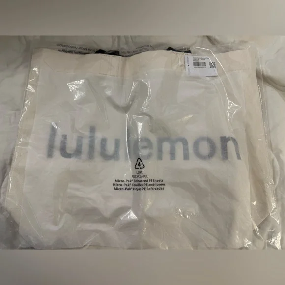 Lululemon Double Handle Canvas Tote - natural black NWT - Picture 4 of 6